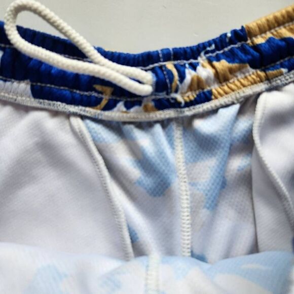 OT sports North Carolina UNC camo gym shorts men's small blue pull on bottoms - Picture 6 of 6